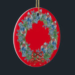 Christmas Chinoiserie Ginger Jar Jars Ceramic Tree Decoration<br><div class="desc">Art by Dawne 
My hand painted ginger jar replicated a tonne and made into this wreath.</div>