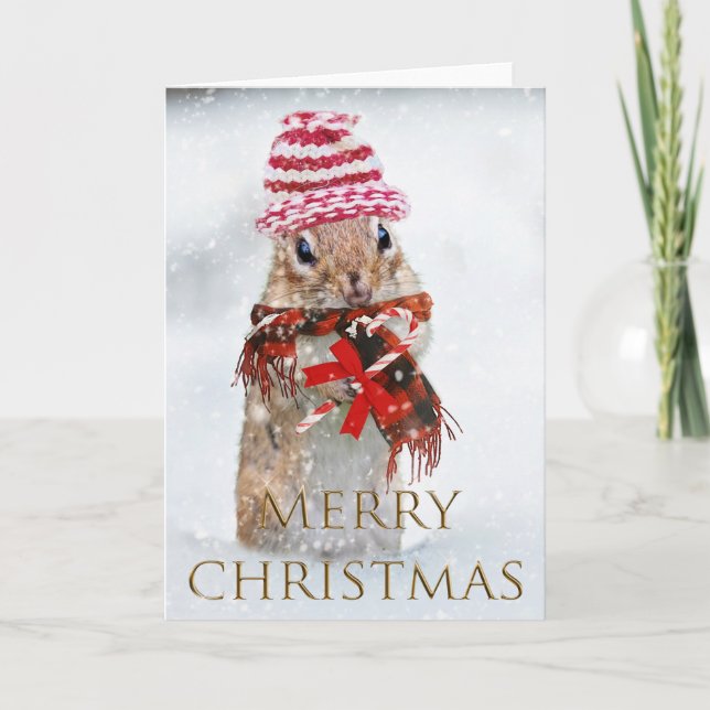 Christmas chipmunk holiday card (Front)