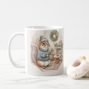 Christmas Chipmunk in Sweater  Coffee Mug