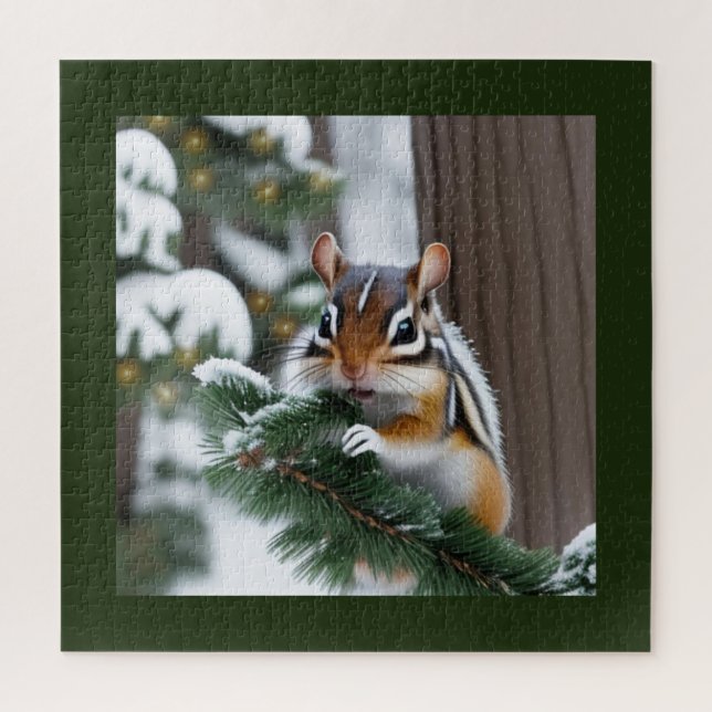 Christmas Chipmunk Jigsaw Puzzle (Vertical)