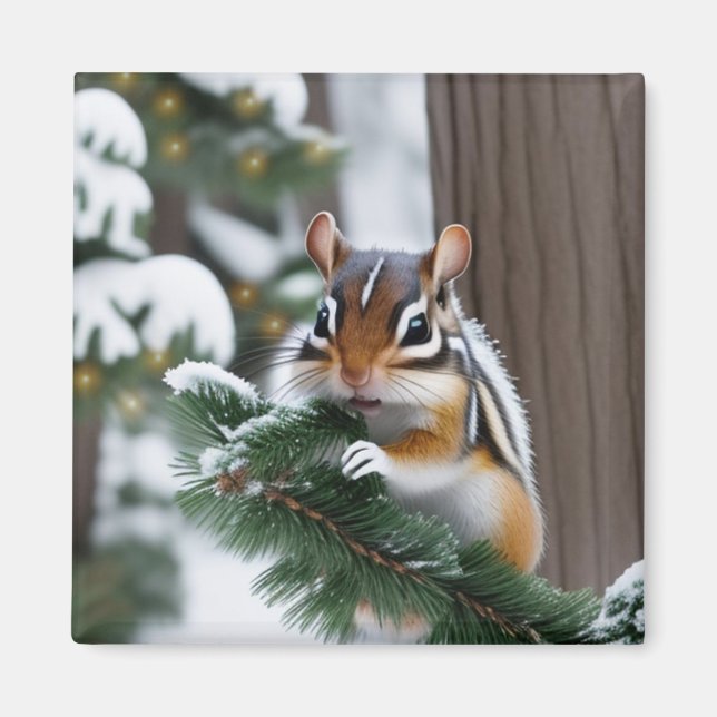 Christmas Chipmunk  Magnet (Front)