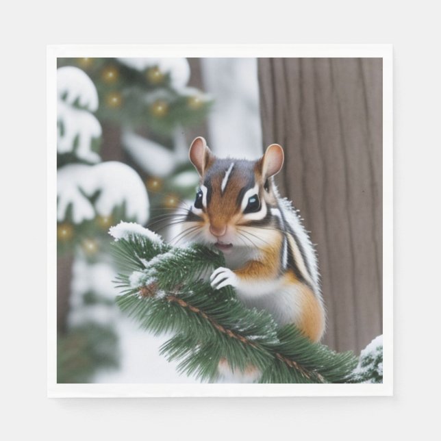 Christmas Chipmunk Napkin (Front)