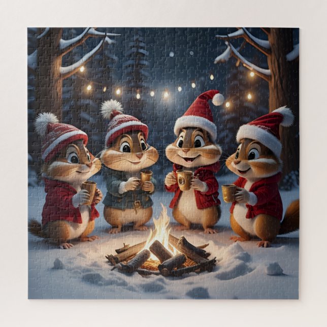 Christmas Chipmunks Puzzle (Vertical)