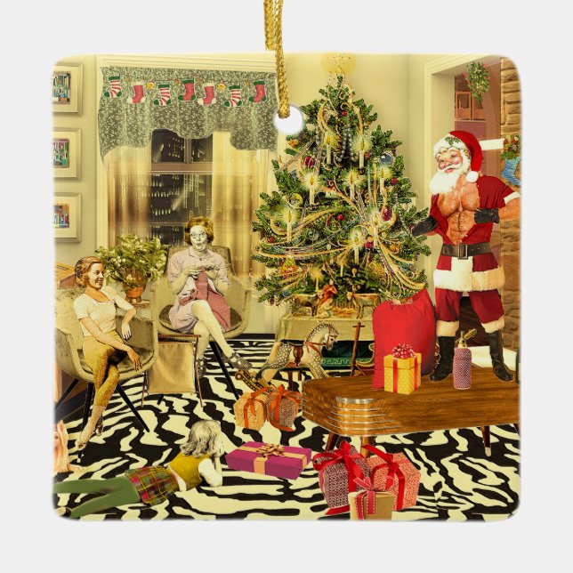 Christmas Chippendale Ceramic Ornament (Front)