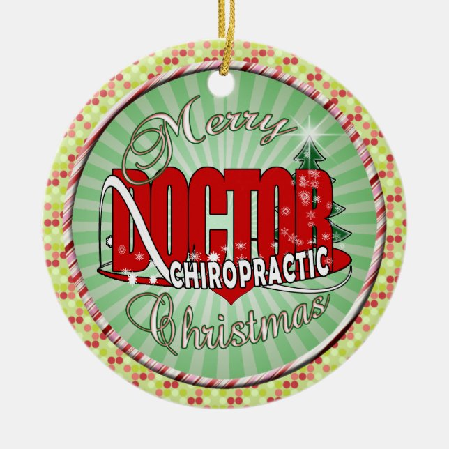 CHRISTMAS CHIROPRACTIC DOCTOR CERAMIC TREE DECORATION (Front)