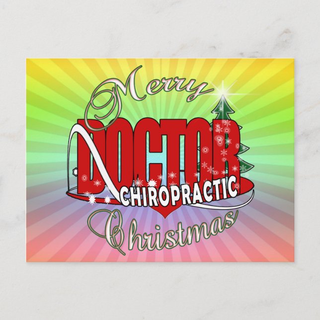 CHRISTMAS CHIROPRACTIC DOCTOR HOLIDAY POSTCARD (Front)
