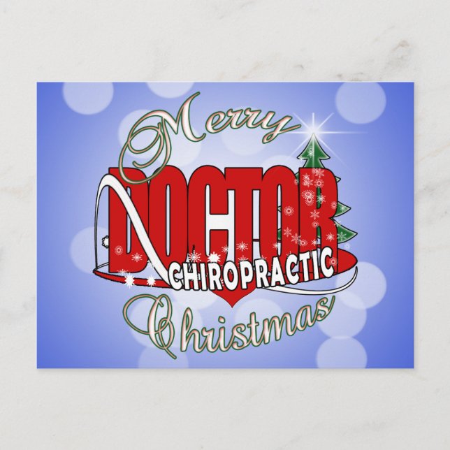 CHRISTMAS CHIROPRACTIC DOCTOR HOLIDAY POSTCARD (Front)