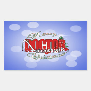 CHRISTMAS CHIROPRACTIC DOCTOR RECTANGULAR STICKER