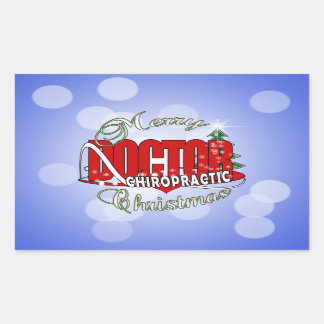 CHRISTMAS CHIROPRACTIC DOCTOR RECTANGULAR STICKER