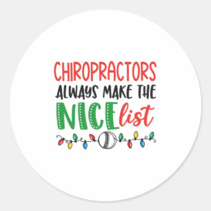 Christmas chiropractor, chiropractic classic round sticker