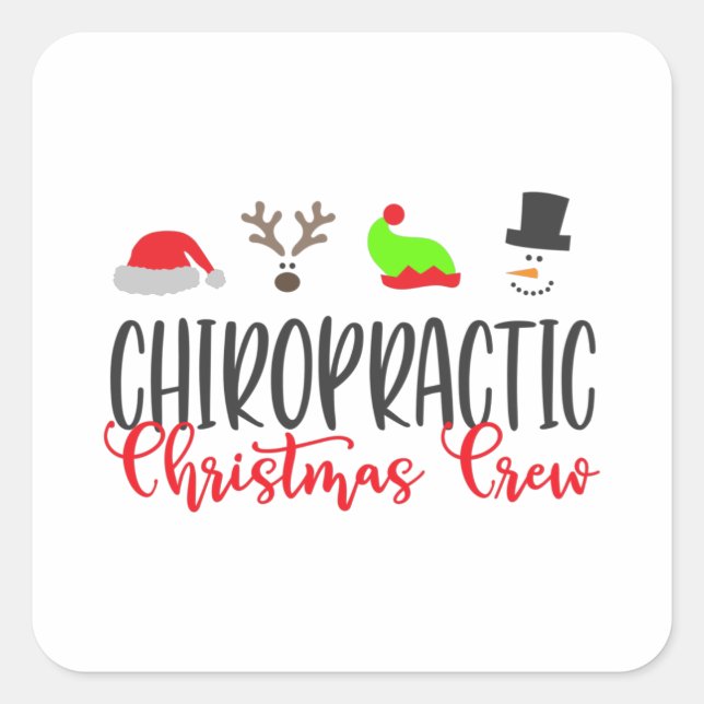 Christmas chiropractor, chiropractic square sticker (Front)