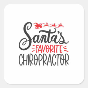 Christmas Chiropractor Santas Favourite Square Sticker