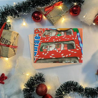 Christmas Chocolate Candy Santa Claus Holiday Card