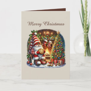 Christmas chocolate chip cookie elf customisable holiday card