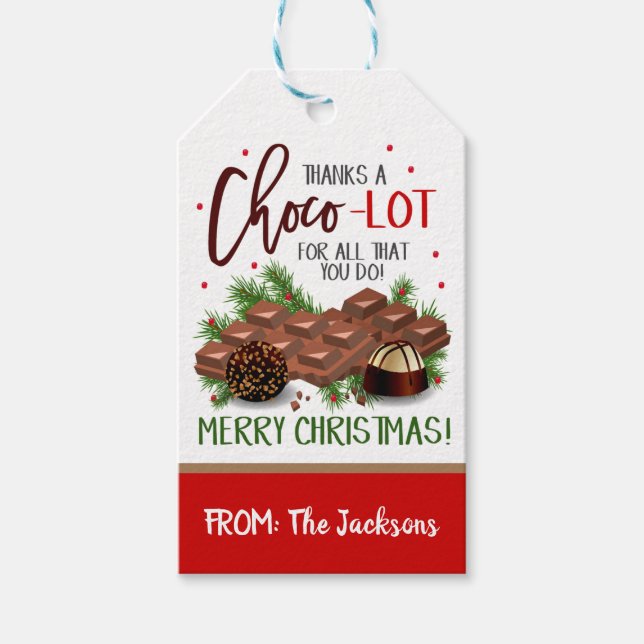 Christmas Chocolate Gift Tag (Front)