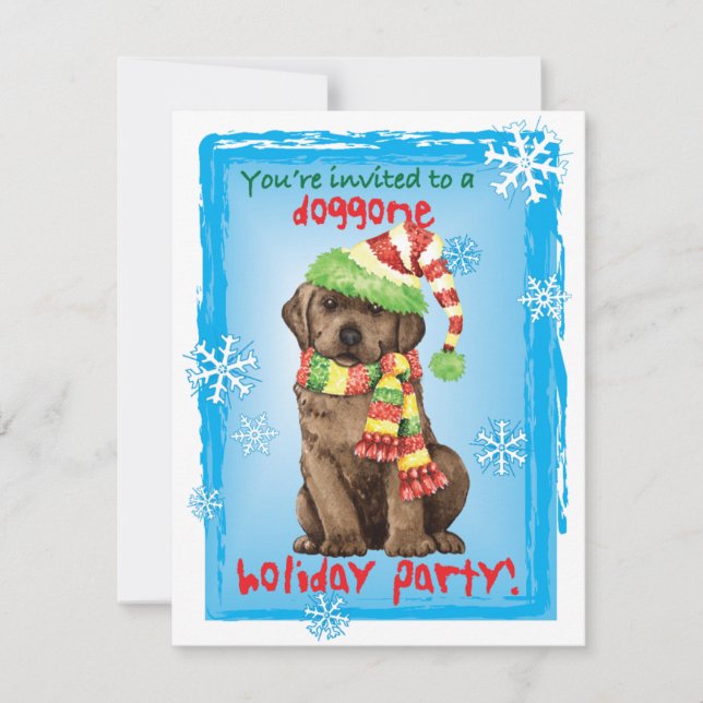 Christmas Chocolate Lab Invitation (Front)
