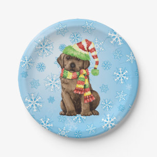 Christmas Chocolate Lab Paper Plate