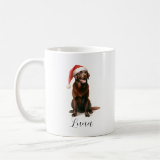 Christmas Chocolate Labrador Dog Hat Coffee Mug