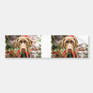 Christmas - Chocolate Labrador - Hershey Bumper Sticker