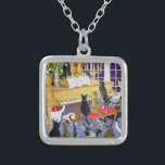 Christmas Chorus Silver Plated Necklace<br><div class="desc">Christmas Chorus (acrylic on canvas)  Scott  Pat / Private Collection / Bridgeman Images Domestic Animals - pets Domestic Animals Mammals</div>