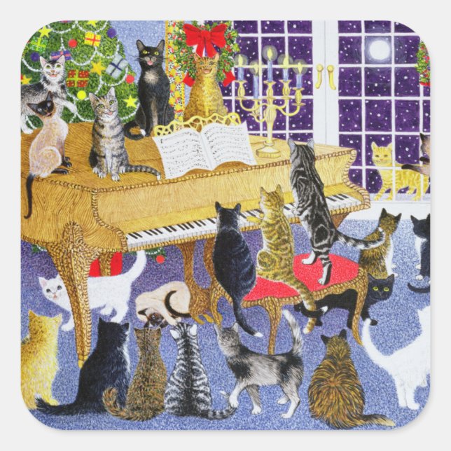 Christmas Chorus Square Sticker (Front)