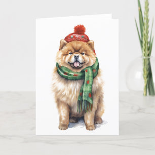 Christmas Chow Chow, Holiday Dog BLANK Card