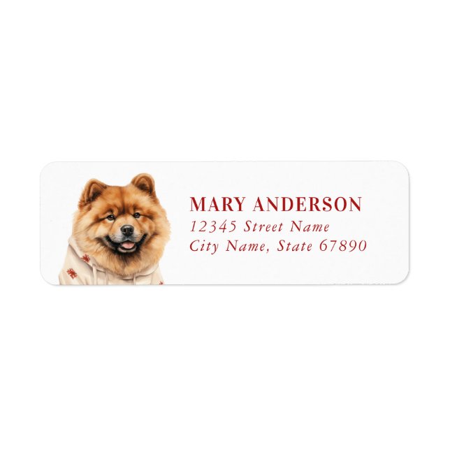 Christmas Chow Chow Return Address Labels (Front)