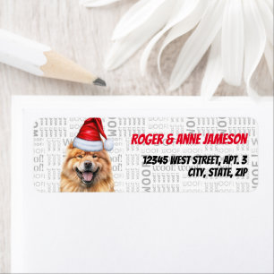 Christmas Chow Chow Santa Dog Return Address