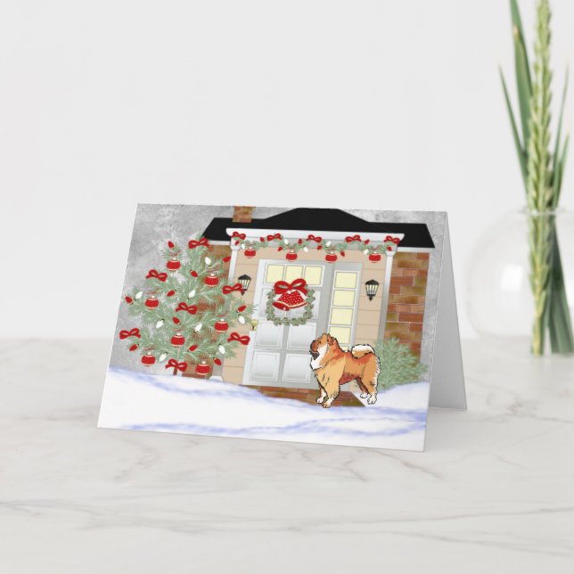 Christmas Chow Dog Holiday Card (Front)