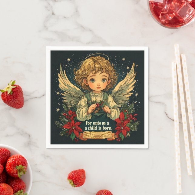 Christmas Christ Child Bible Verse Decoupage Napkin (Insitu)