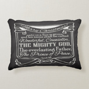 Christmas Christian Chalkboard Scripture Decorative Cushion