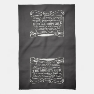 Christmas Christian Chalkboard Scripture Tea Towel