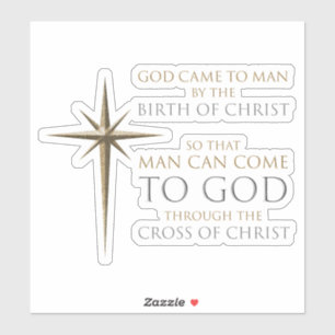 Christmas Christian Faith Star: Birth & Cross