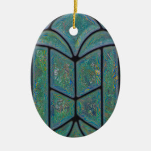 Christmas Christian Glory to God Window Ceramic Tree Decoration