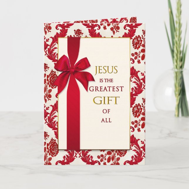 Christmas Christian Greatest Gift Photo Inside Holiday Card (Front)