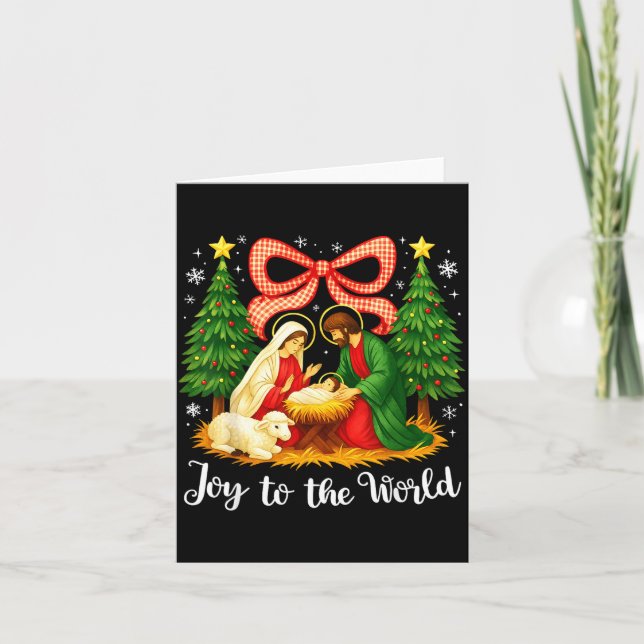 Christmas Christian Joy To The World Coquette Jesu Card (Front)
