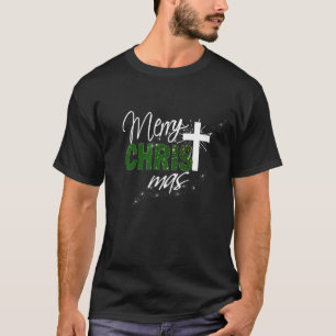 Christmas Christian Merry Christmas With Cross T-Shirt