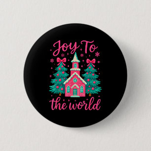 Christmas Christian Nativity Scene Joy To The Worl 6 Cm Round Badge