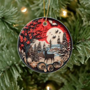 Christmas Christian Personalised Rustic Ceramic Tree Decoration