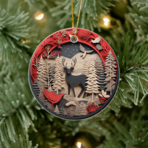 Christmas Christian Personalised Rustic Ceramic Tree Decoration