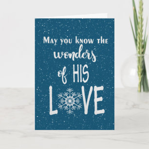 Christmas Christian Quote On Blue Holiday Card