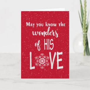 Christmas Christian Quote On Red Holiday Card