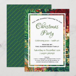 CHRISTMAS Christian Retro Personalised Party Invitation