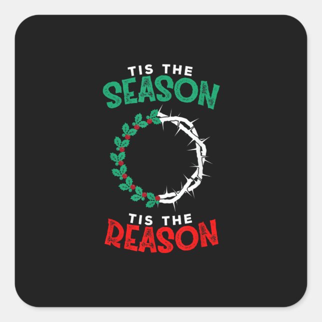Christmas Christian - Tis The Season Square Sticker (Front)