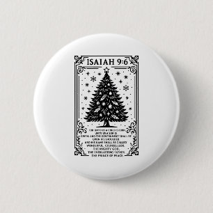 Christmas Christian Tree To Us A Child Is Born Isa 6 Cm Round Badge