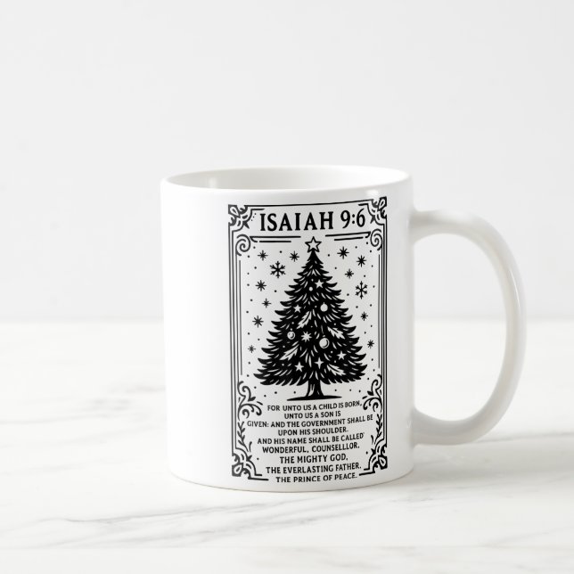 Christmas Christian Tree To Us A Child Is Born Isa Coffee Mug (Right)