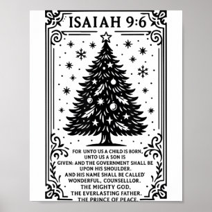 Christmas Christian Tree To Us A Child Is Born Isa Poster