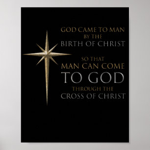 Christmas ChristianStar Birth & Cross of Christ Poster