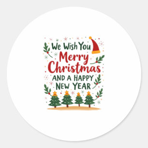 Christmas Christmas Christmas Christmas Christmas Classic Round Sticker