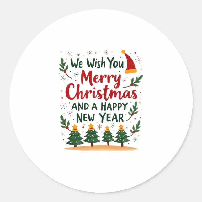 Christmas Christmas Christmas Christmas Christmas  Classic Round Sticker (Front)